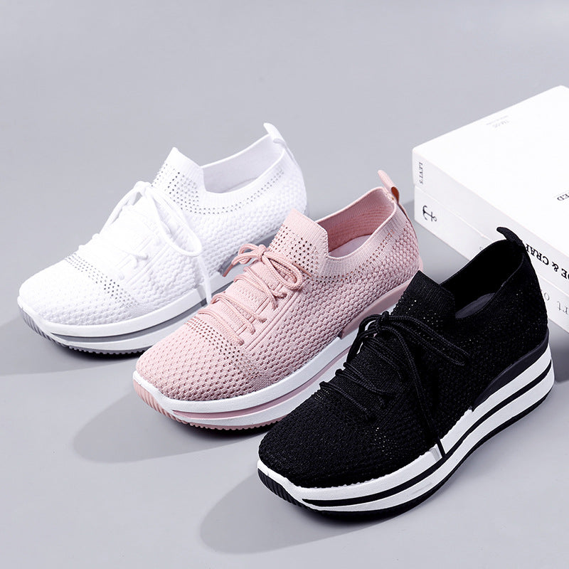【36-41】 Damskie buty sportowe na co dzień z siatkową tkaniną, oddychające i wygodne buty na co dzień