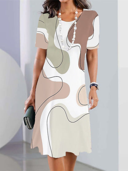 👗【40-120kg】Nuevo vestido estampado de cuello redondo para mujer, colección 2026 ✅️Pago contra entrega