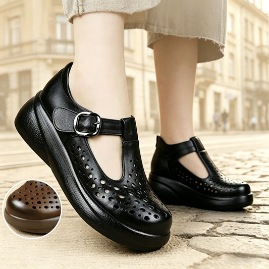 😍 Precio más bajo por tiempo limitado 👡 Zapatos casuales con estilo, con diseño calado y suela suave, hechos de cuero genuino.