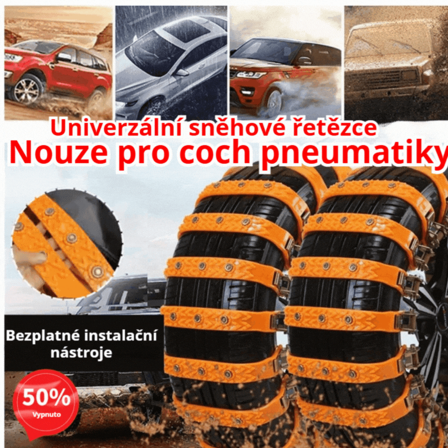 🔥🚗【Paket 2/4/6 kosov, priloženo orodje za namestitev】Snežna protizdrsna veriga za avtomobilske pnevmatike, univerzalna protizdrsna veriga za terenska vozila