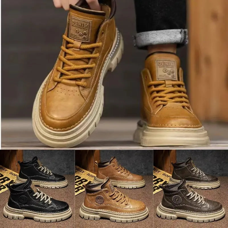 🔥🥾【39-44】Nové pánske jesenné/zimné retro vysoké čižmy, britský retro štýl