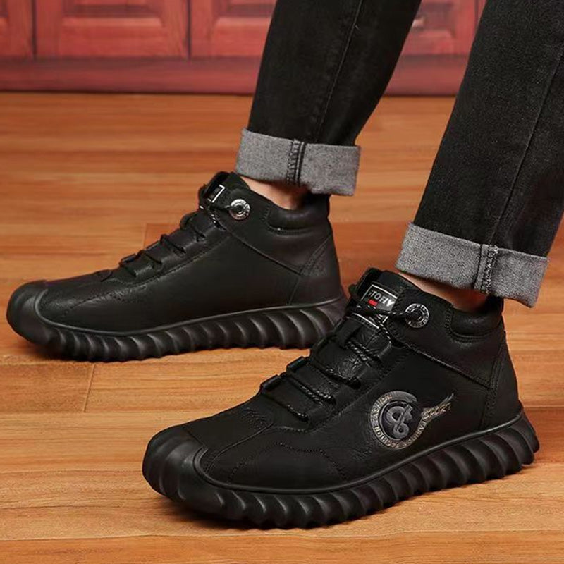 45% zniżki - Nowe ciepłe zimowe buty męskie z bawełny, grube, wysokie buty codzienne