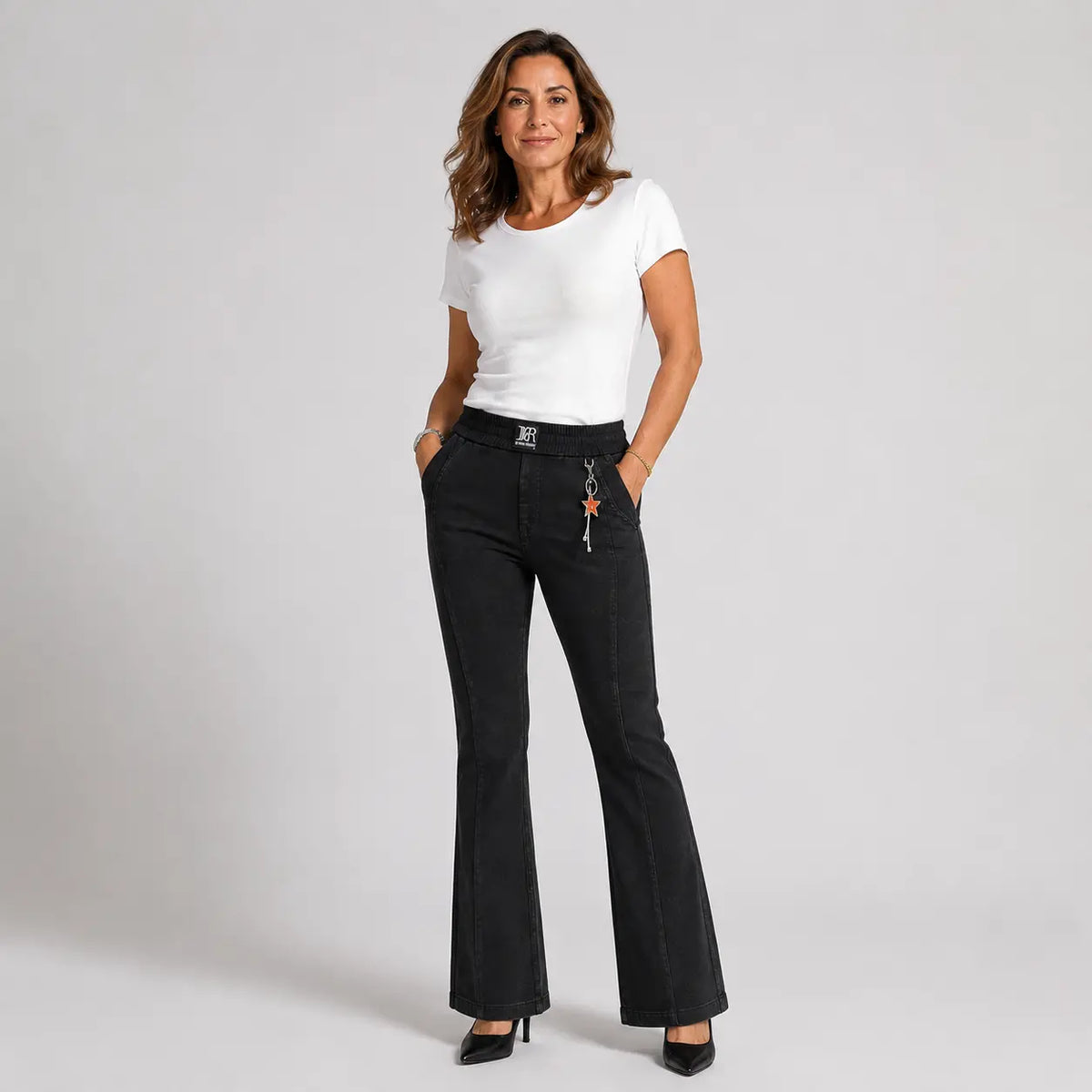 🔥👖【M-4XL】Dámske strečové džínsy s vysokým pásom - štýlové a ležérne