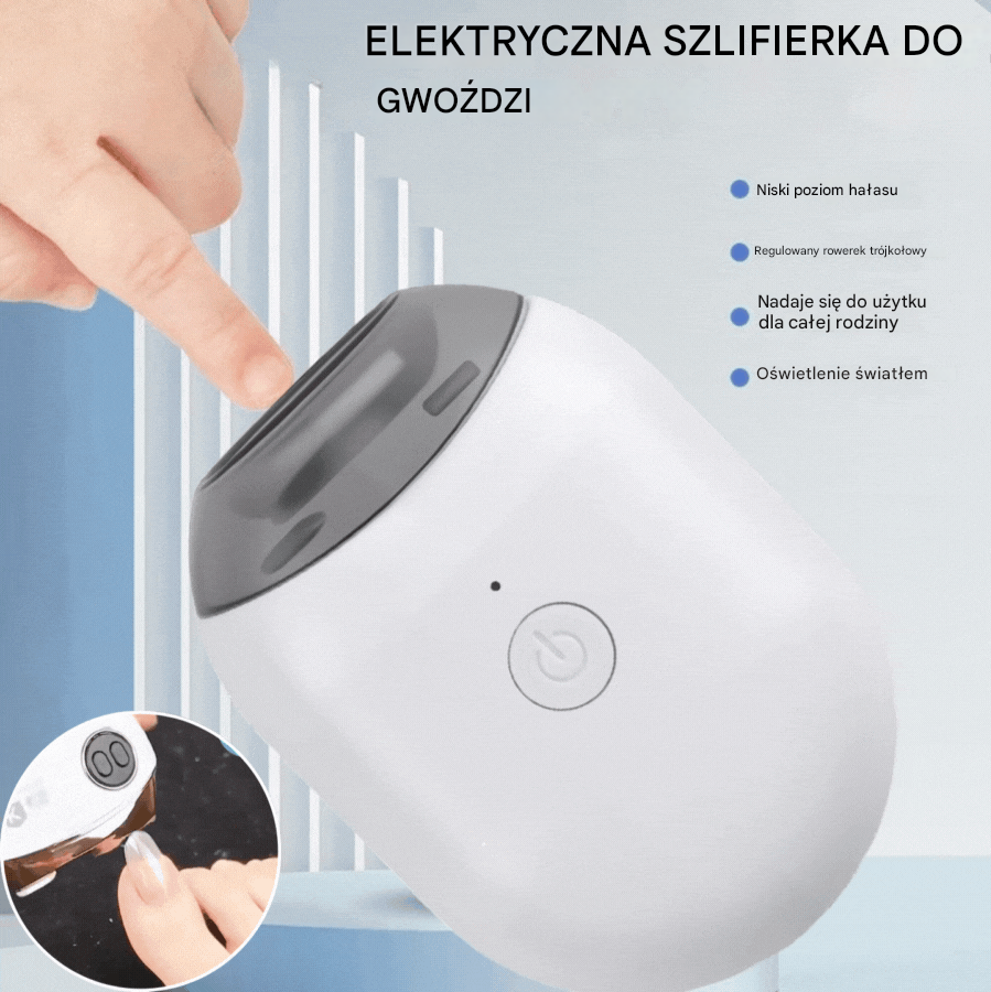 💅 Kup jeden, a drugi dostaniesz gratis! ✨ Automatyczny pilnik do paznokci zapewniający bezpieczną i delikatną pielęgnację.