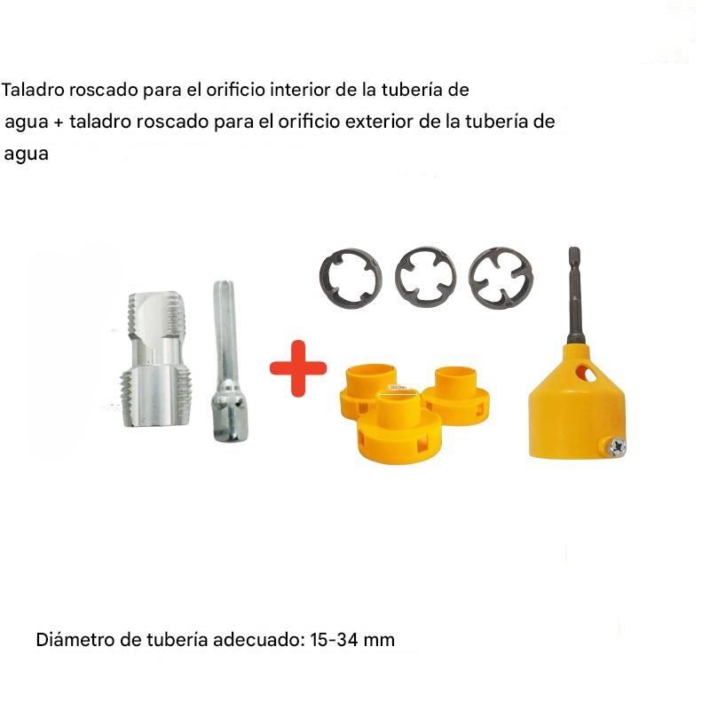 💧【Juego de herramientas para abrir roscas internas + orificios de roscas externas】 Accesorio de Roscado para Tuberías de Agua ✅️Pago contra entrega