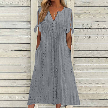 🔥👗【Ograniczona czasowo wyprzedaż】【S-5XL】✨Nowa prosta i piękna sukienka w jednolitym kolorze 2025