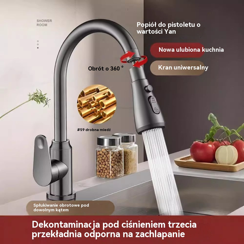 🚰【Bezpłatny filtr】🔥Uniwersalny obrotowy kran kuchenny 360°