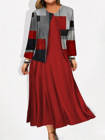 ✨🍁【S-3XL】2025 Nowa sukienka w kwiaty Krótka kurtka Modny garnitur na co