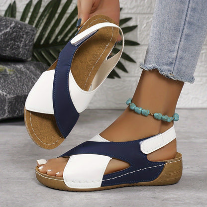 💞✨【Nowy styl lata】【36-43】Nowy styl damskich płaskich sandałów w kontrastowych kolorach, wygodnych, swobodnych i uniwersalnych