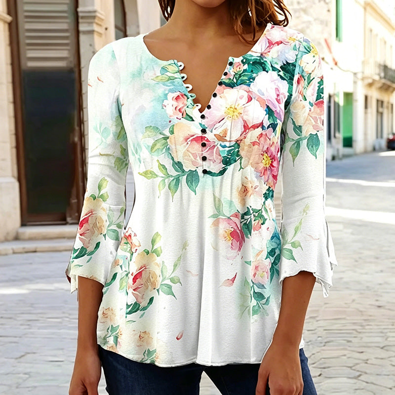 😍【Último día – 50% de descuento!】Camiseta de mujer con escote en V [S-5XL]