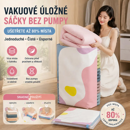 🧳【5-dielna sada】💨 Vákuové úložné vrecká: Nie je potrebné žiadne vzduchové čerpadlo, sú nepriepustné a vzduchotesné