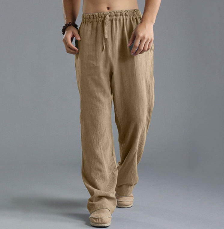 🌿 50% de descuento🔥 Pantalones casuales de lino para hombre en tallas grandes, holgados y transpirables ✅️Pago contra entrega