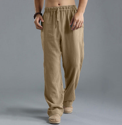 🌿 50% de descuento🔥 Pantalones casuales de lino para hombre en tallas grandes, holgados y transpirables ✅️Pago contra entrega