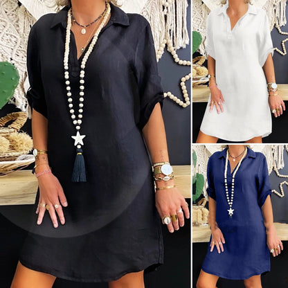 🔥🔥49% zniżki 【S-5XL】2025 Letnia moda damska prosta sukienka, oddychający materiał bawełniany i lniany