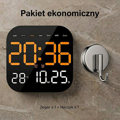 🕰️ Cyfrowy zegar do domu i biura o podwójnym zastosowaniu: Delikatnie Cię obudzi, pożegnaj się z uciążliwymi alarmami! Regulowana jasność, cicha praca w nocy. Posiada również wyświetlacz temperatury. 🌙