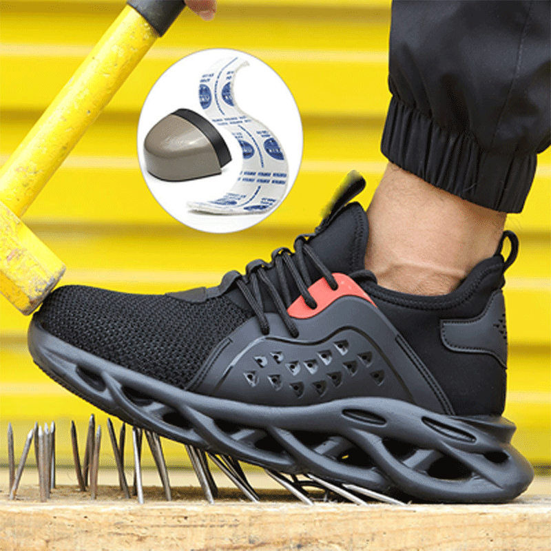 🚵‍♂️🔨【39–48】👨‍🔧 Męskie oddychające buty robocze o wysokiej gęstości, odporne na uderzenia i przebicie, ze stalowym noskiem i izolacją