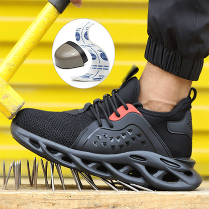 🚵‍♂️🔨【39–48】👨‍🔧 Męskie oddychające buty robocze o wysokiej gęstości, odporne na uderzenia i przebicie, ze stalowym noskiem i izolacją