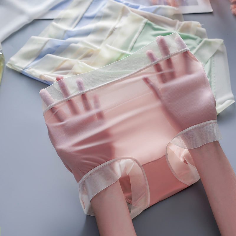 🌹🌹🌹 (pakiranje od 6 komada) Ženske gaćice visokog struka od ledene svile, izrađene od osvježavajućeg materijala ledene svile, uvijek su prozračne.