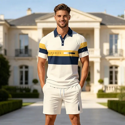 ✨Colección Verano 2026✨ Conjunto de polo y pantalón corto para hombre 🏝️ ¡Impresión digital 3D moderna!✅️Pago contra entrega