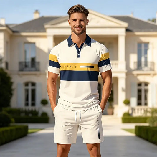 ✨Colección Verano 2026✨ Conjunto de polo y pantalón corto para hombre 🏝️ ¡Impresión digital 3D moderna!✅️Pago contra entrega