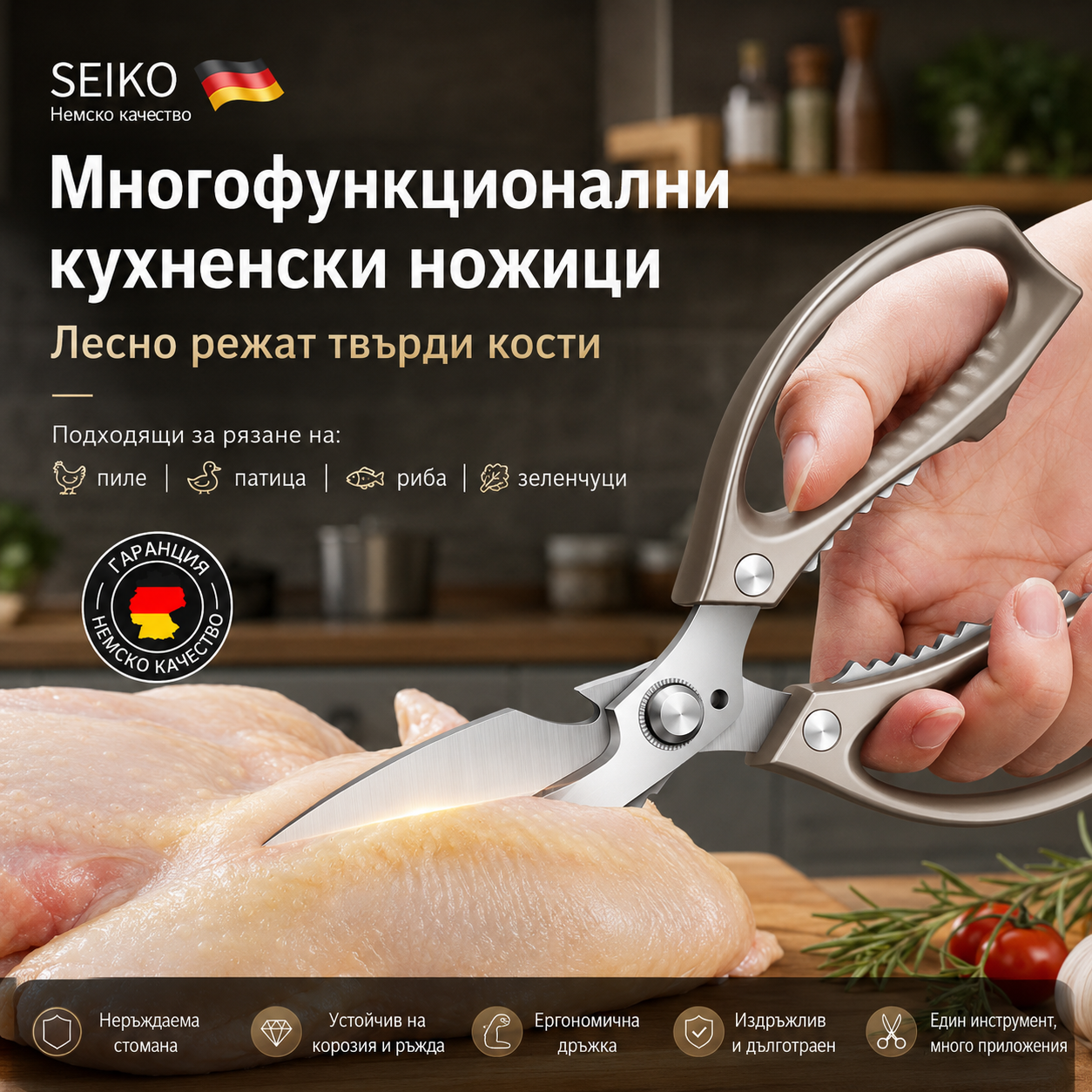🔥Ново подобрение🍖 Многофункционални, високопроизводителни кухненски ножици ✂️👨‍🍳