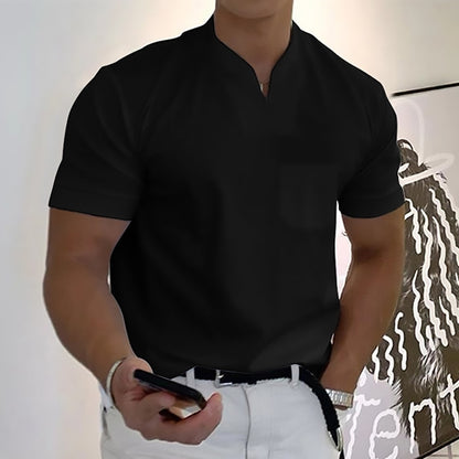💪👔Polo deportivo para hombre en tallas grandes, de algodón elástico