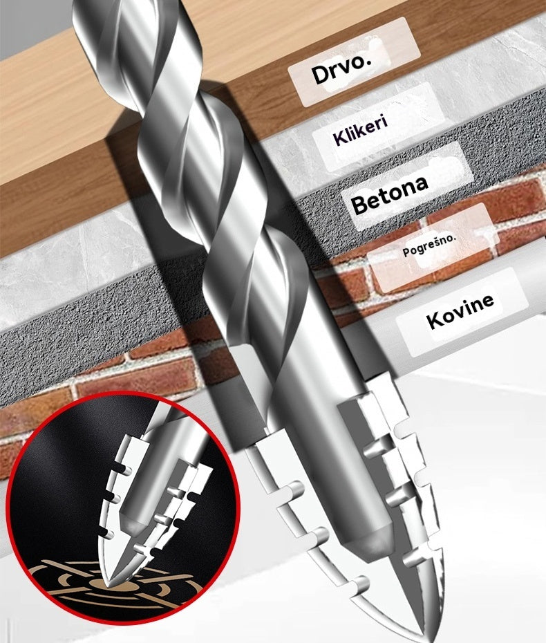 🥇Sedma generacija ekscentričnog svrdla od super tvrdog volframovog čelika s nazubljenim rubom, Oštro i izdržljivo❤️【3+4+5+6+8+10+12mm】