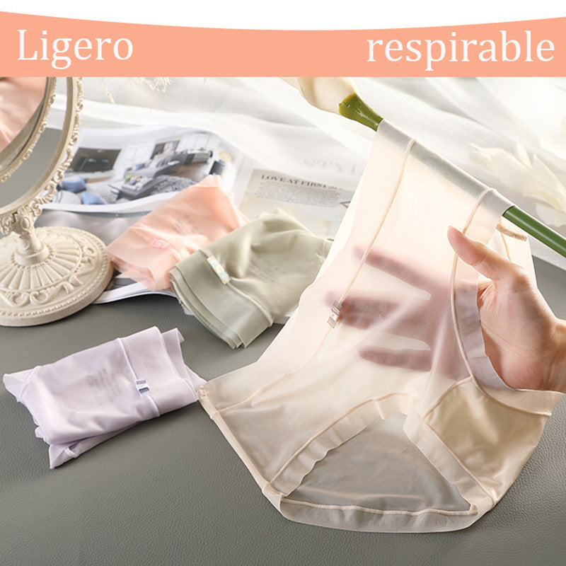 🩲🔥Promoción de lanzamiento 【6 unidades】Bragas de mujer de seda helada de cintura alta