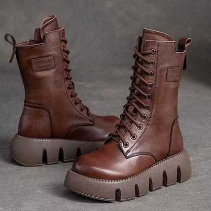 👢Oferta ograniczona: 42% zniżki 🔥【35-40】Nowe damskie wysokiej jakości, ręcznie robione, miękkie skórzane botki na jesień-zimę, martensy