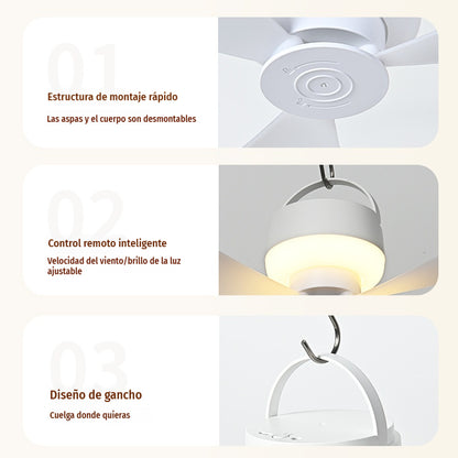⏰ Oferta por tiempo limitado: ¡Ventilador de techo recargable con luz LED! 🌬️✨