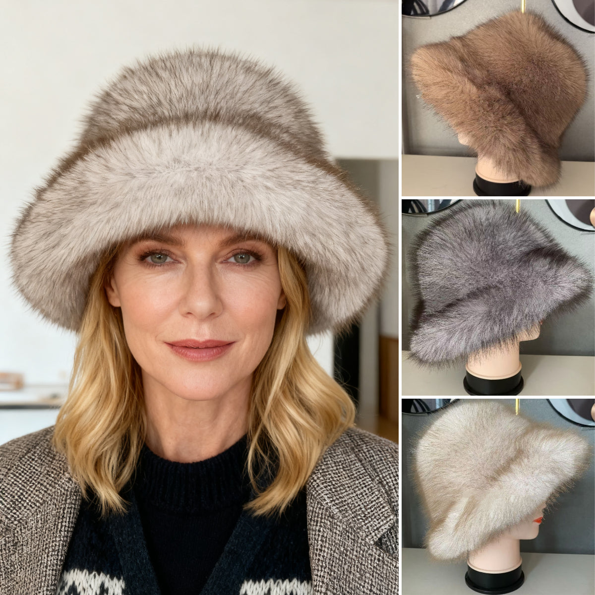 👒Popust -47%🔥 Ženska topla jesensko-zimska kapa s širokimi krajci