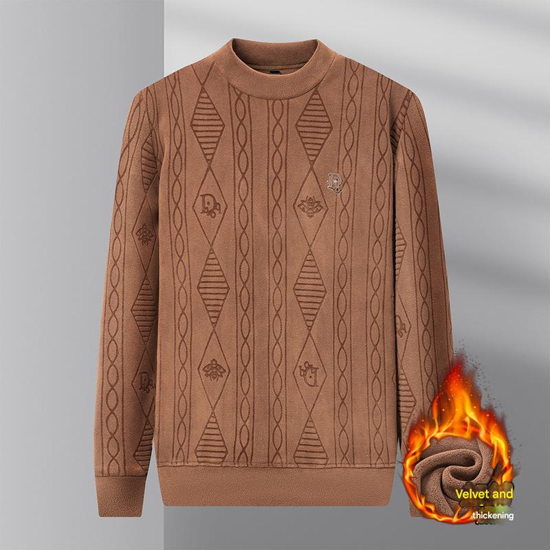 🔥❤ 【M-4XL】 2025 nowa moda męska na jesień i zimę, wysokiej jakości, pogrubiona i aksamitna, ciepła bluza-3846218