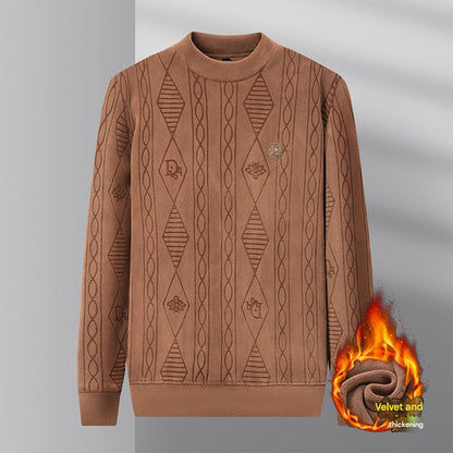 🔥❤ 【M-4XL】 2025 nowa moda męska na jesień i zimę, wysokiej jakości, pogrubiona i aksamitna, ciepła bluza-3846218