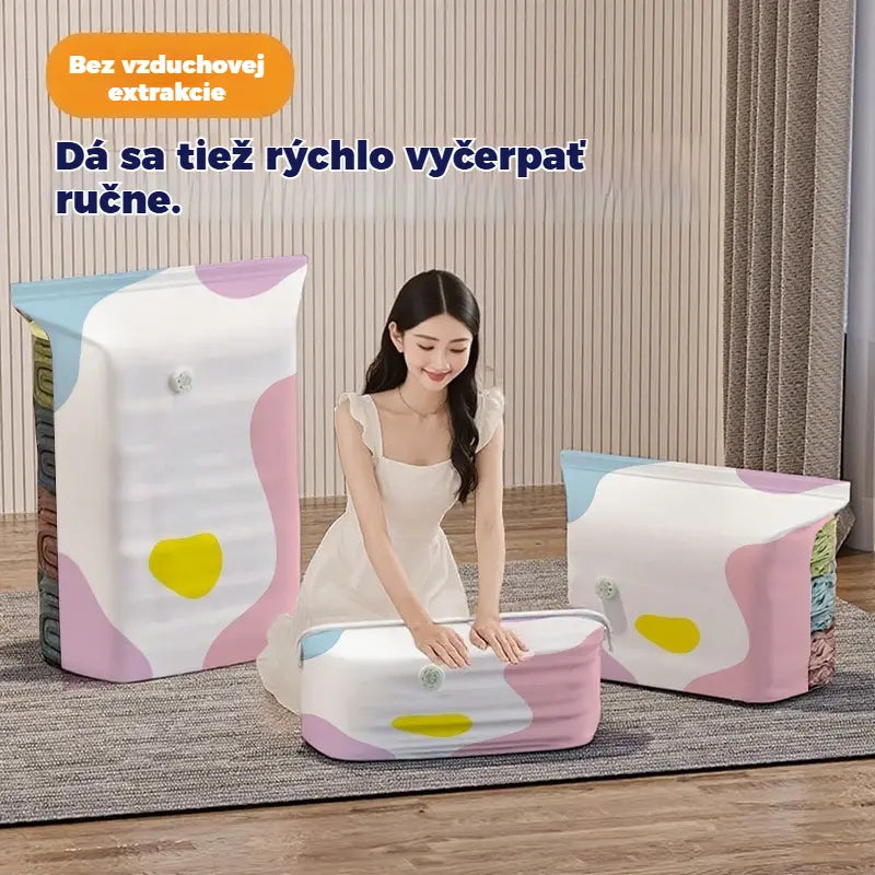 🧳【5-dielna sada】💨 Vákuové úložné vrecká: Nie je potrebné žiadne vzduchové čerpadlo, sú nepriepustné a vzduchotesné