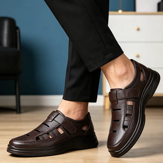 Zapatos de verano para hombre de piel auténtica: ¡extremadamente transpirables y cómodos para caminar!👞🌬️