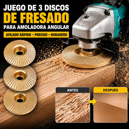 ⚙️🧰【3 piezas】 Disco multifuncional para dar forma a la lijadora angular para madera ✅️Pago contra entrega