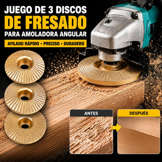 ⚙️🧰【3 piezas】 Disco multifuncional para dar forma a la lijadora angular para madera ✅️Pago contra entrega