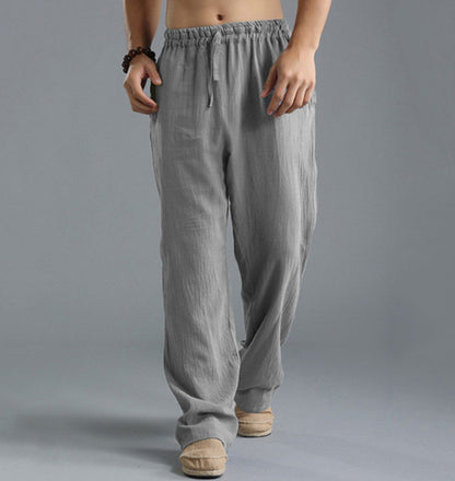 🌿 50% de descuento🔥 Pantalones casuales de lino para hombre en tallas grandes, holgados y transpirables ✅️Pago contra entrega