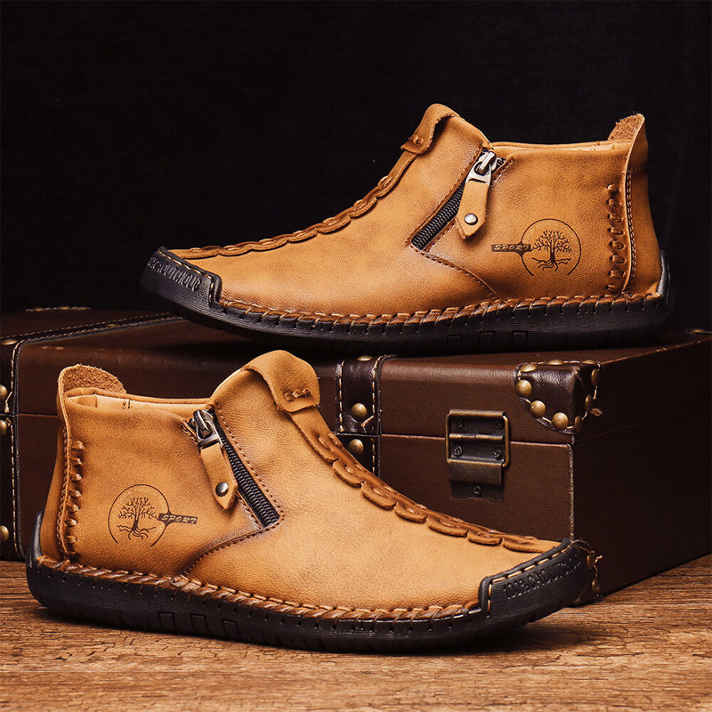 🔥🥾【Ograniczona czasowo zniżka 50%✨】【38-48】Nowe zimowe męskie buty Martin z podszewką z futra i zamkiem błyskawicznym