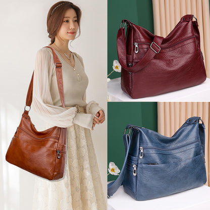 🌈👜【Oferta ograniczona czasowo】Nowa modna damska torba na ramię wykonana z miękkiej skóry, duża pojemność, trwała, z prawdziwej skóry✨