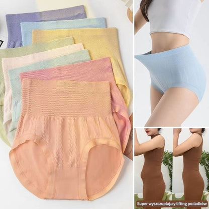 🔥Ostatni dzień dużych rabatów 🔥【Kup 4, otrzymaj 4 gratis】🔥Damskie, bezszwowe, wygodne, jednokolorowe, antybakteryjne majtki modelujące brzuch, z wysokim stanem