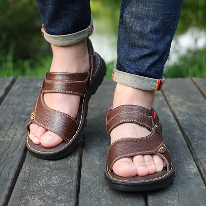 🌴👞【Zniżka 50% 🔥】【38–44】Letnie męskie sandały ze skóry naturalnej, do noszenia na dwa sposoby