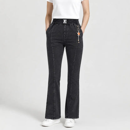 🔥👖【M-4XL】Dámske strečové džínsy s vysokým pásom - štýlové a ležérne