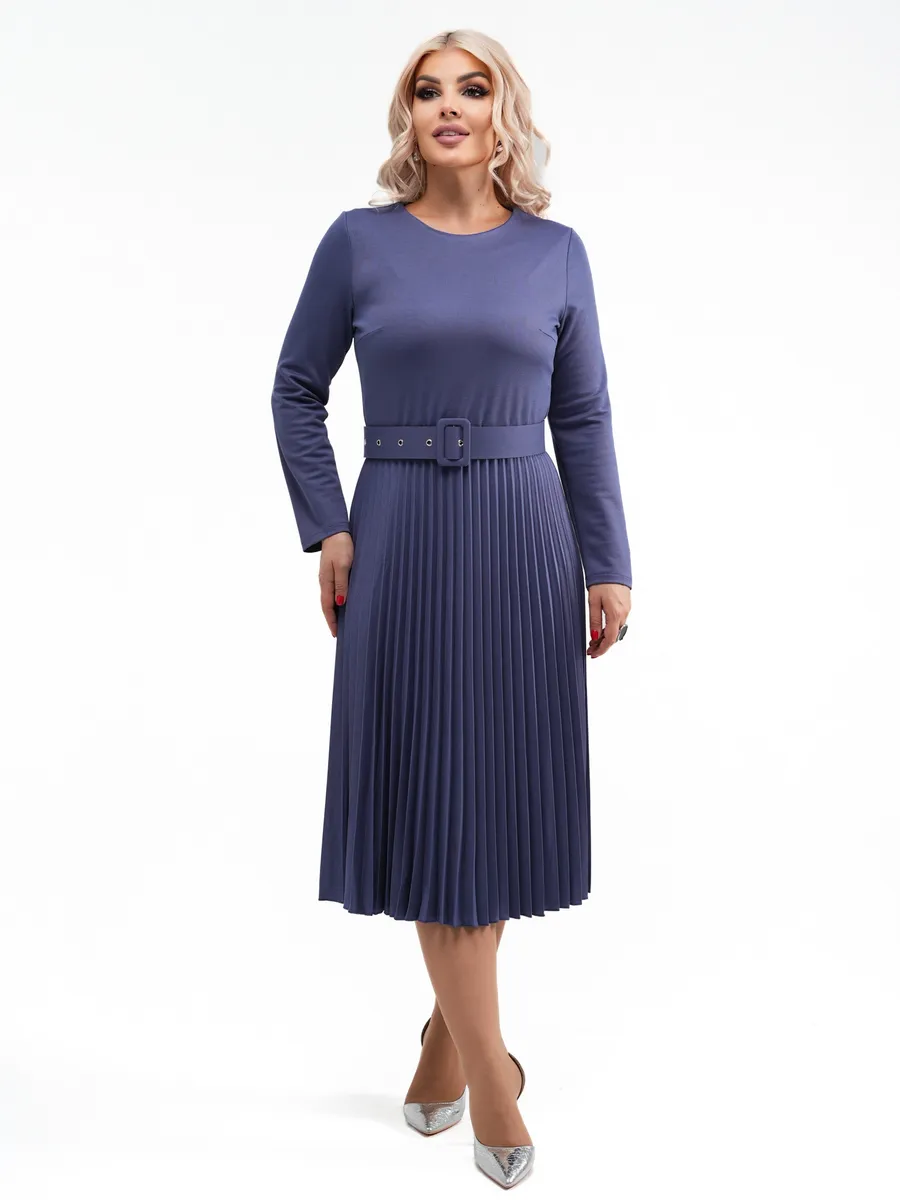 ✨【S-5XL】👗2025 jesień i zima nowa moda elegancka wysokiej jakości jednokolorowa plisowana sukienka