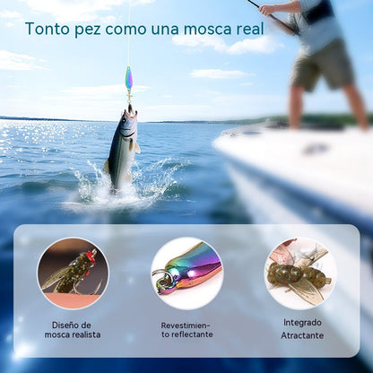 🐟【Compra 3 y llévate 3 gratis】【6PCS】Lanzamiento de señuelos con cucharillas giratorias en forma de hélice y cebos para mosca.✅️Pago contra entrega