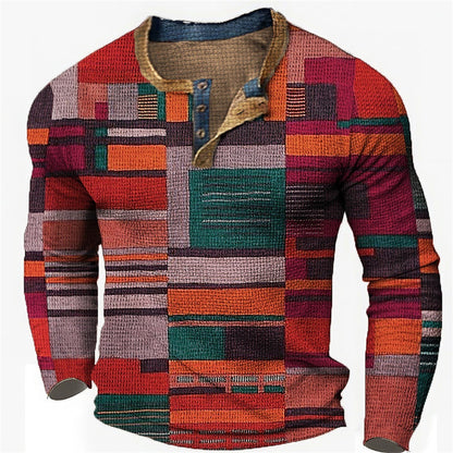 🎁😍[Wyprzedaż ograniczona czasowo] 👔[S-4XL] Męska koszulka polo z długim rękawem i nadrukiem