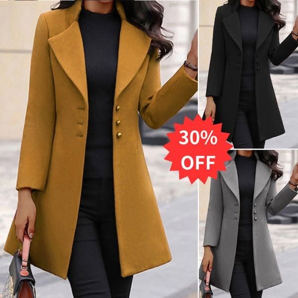 🔥✨【50% zniżki】✨🧥【S-3XL】Damski płaszcz wełniany o średniej długości na jesień i zimę