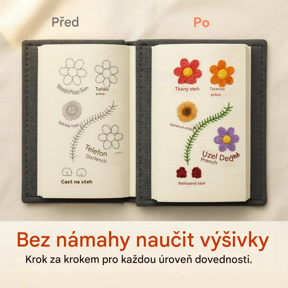 📖💗 Relaxační DIY řemesla - ukázková kniha šití pro nadšence vyšívání ze lnu-(Obsahuje knihu o látkách a krásnou šicí soupravu)