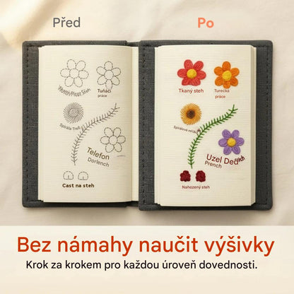 📖💗 Relaxační DIY řemesla - ukázková kniha šití pro nadšence vyšívání ze lnu-(Obsahuje knihu o látkách a krásnou šicí soupravu)