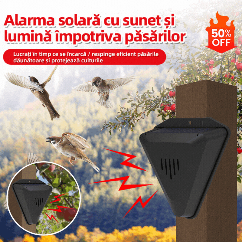【💥Kup 1, a 1 dostaniesz gratis】📣Uniwersalny odstraszacz ptaków zasilany energią słoneczną z alarmem dźwiękowym i świetlnym do sadów, stawów i pól ryżowych